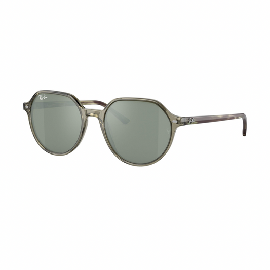Ray-Ban Thalia Sunglasses - Transparent Green with Grey Mirror Lenses 51mm